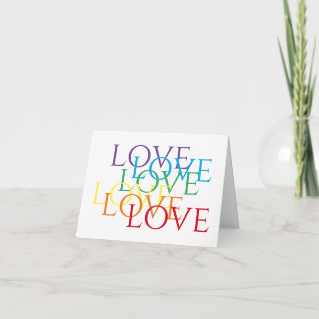 Tarjeta De Agradecimiento RAINBOW LOVE Blank Notecard (Anverso)