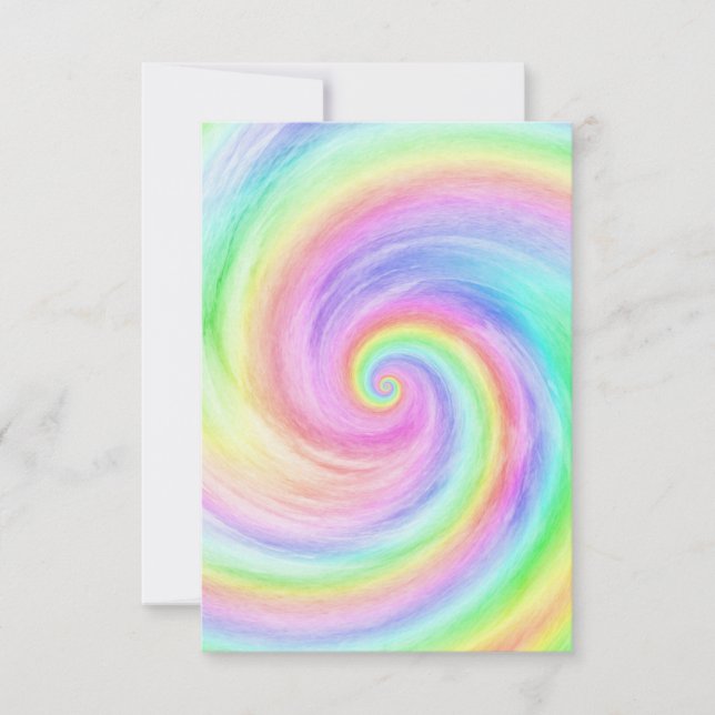Tarjeta De Agradecimiento Rainbow tie Dye Wave Ocean (Anverso)