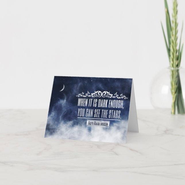 Tarjeta De Agradecimiento Ralph Waldo Emerson cita Inspiradora "estrellas" (Anverso)