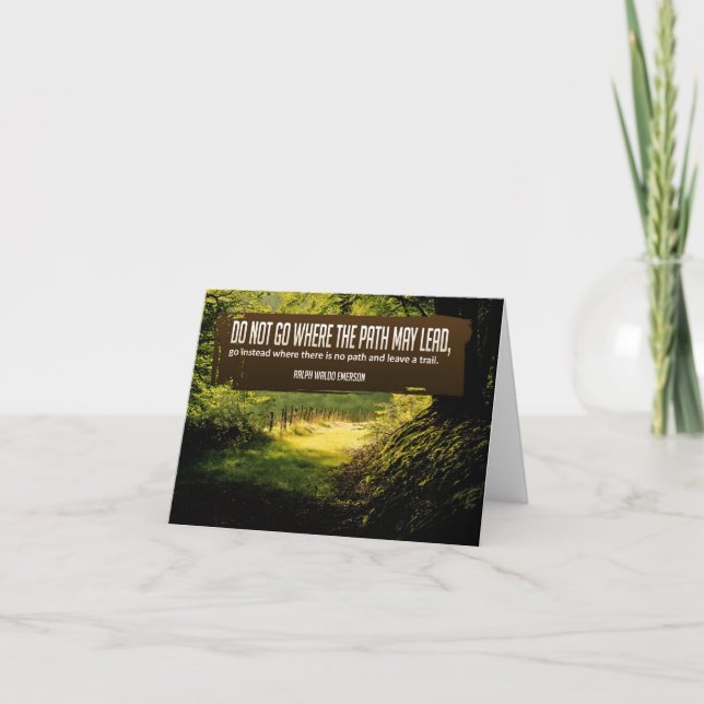 Tarjeta De Agradecimiento Ralph Waldo Emerson cita Inspiradora "Trail" (Anverso)
