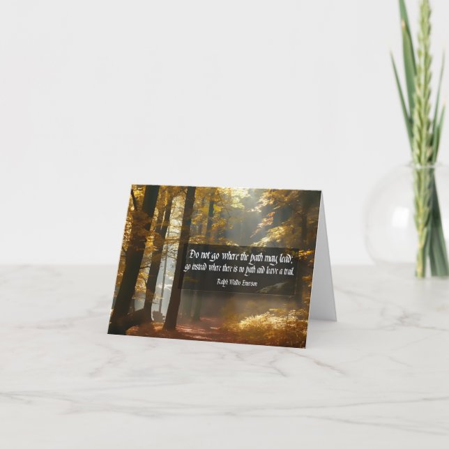 Tarjeta De Agradecimiento Ralph Waldo Emerson cita Inspiradora "Trail" (Anverso)
