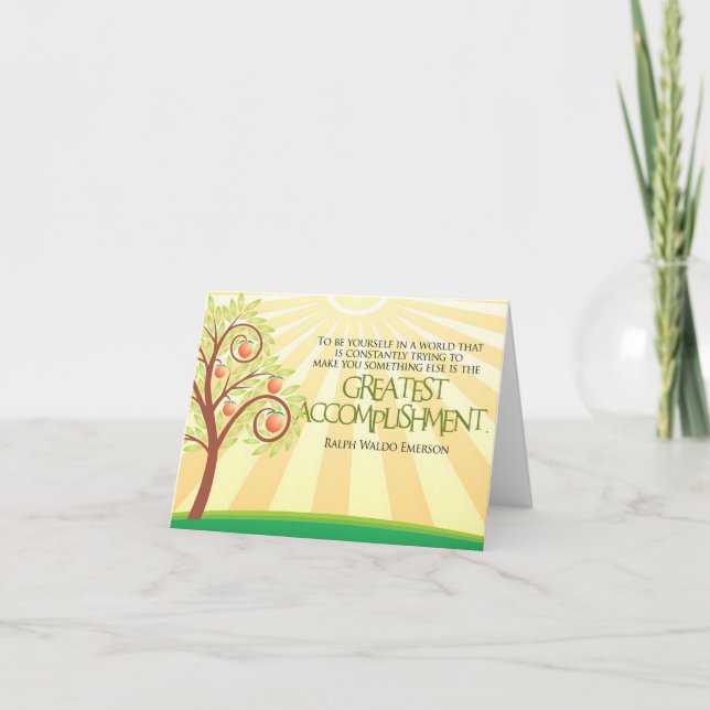 Tarjeta De Agradecimiento Ralph Waldo Emerson cita Inspiradora "Yourself" (Anverso)