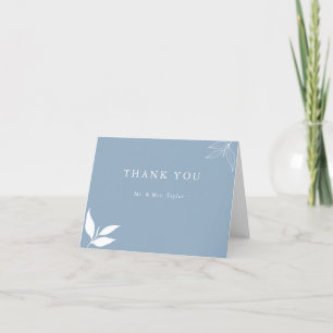 Tarjeta De Agradecimiento Rama azul turbio, Minimalista y moderna de I