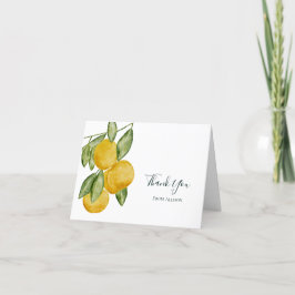 Tarjeta De Agradecimiento Rama de árbol de limón encantador acuarela persona