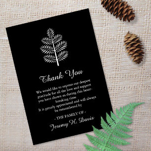 Tarjeta De Agradecimiento Rama de árbol tropical conmemorativo funerario bot