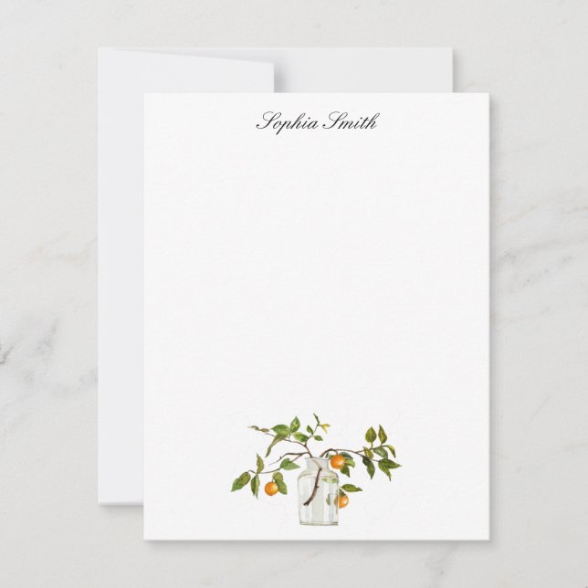 Tarjeta De Agradecimiento Rama de limón en Jar (Anverso)