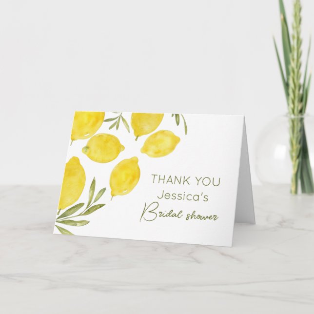 Tarjeta De Agradecimiento Rama de olivo de Lemons Rama de oliva Amarilla Duc (Anverso)