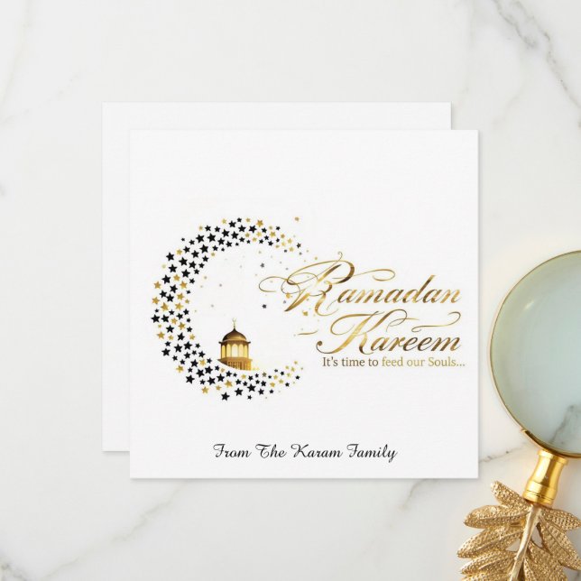 Tarjeta De Agradecimiento Ramadan Kareem holiday  Elegant  Card (Anverso/Reverso In Situ)