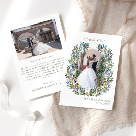 Tarjeta De Agradecimiento Ramas bohemias de olivo fueron Bodas. Foto