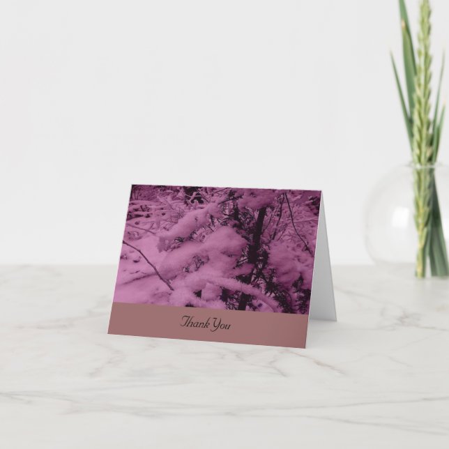 Tarjeta De Agradecimiento Ramas cubiertas de nieve Gracias (Anverso)