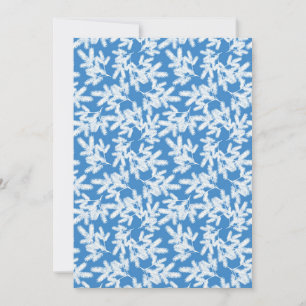 Tarjeta De Agradecimiento Ramas de árbol de pino helado blanco azul Navidad