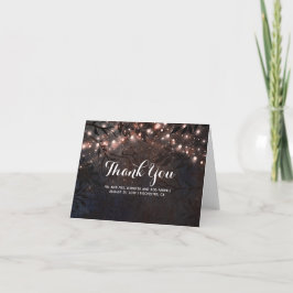 Tarjeta De Agradecimiento Ramas de árbol de purpurina de oro rosa Gracias
