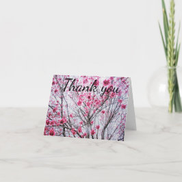 Tarjeta De Agradecimiento Ramas de cerezos y flores, gracias