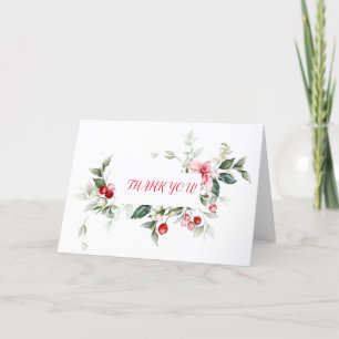 Tarjeta De Agradecimiento Ramas de RED BERRY para vacaciones de invierno