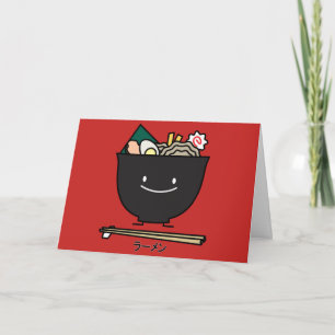 Tarjeta De Agradecimiento Ramen Bowl chopstick cerdo algas fideos japoneses
