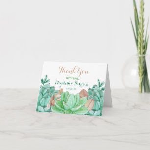Tarjeta De Agradecimiento Ramo Botánico Floral de Bodas Suculento