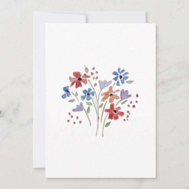 Tarjeta De Agradecimiento ramo de flores (Anverso)