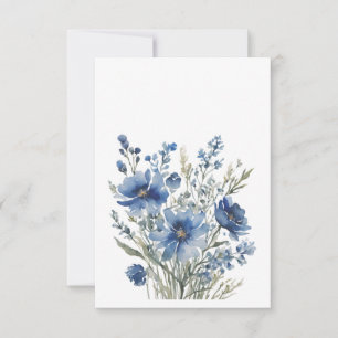Tarjeta De Agradecimiento Ramo de Flores Acuarela Elegante
