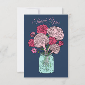 Tarjeta De Agradecimiento Ramo de flores cerebrales