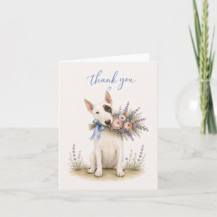 Tarjeta De Agradecimiento Ramo de flores de Bull Terrier Gracias