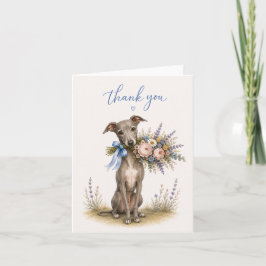 Tarjeta De Agradecimiento Ramo de flores de galgo italiano Gracias