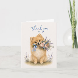 Tarjeta De Agradecimiento Ramo de flores de Pomerania Gracias
