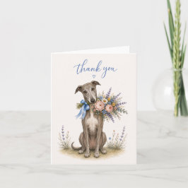 Tarjeta De Agradecimiento Ramo de flores Greyhound Gracias