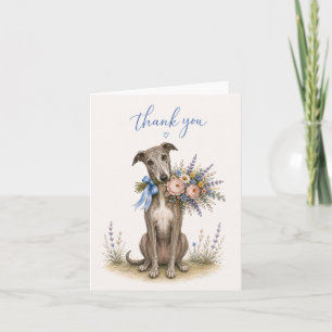 Tarjeta De Agradecimiento Ramo de flores Greyhound Gracias