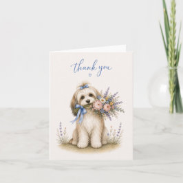 Tarjeta De Agradecimiento Ramo de flores Havanés Gracias