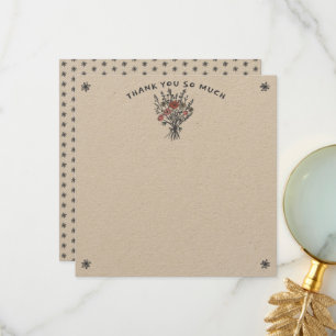 Tarjeta De Agradecimiento Ramo de flores silvestres rústico caprichoso boda 