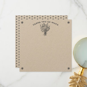 Tarjeta De Agradecimiento Ramo de flores silvestres rústico caprichoso Kraft