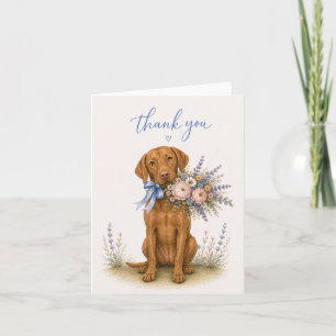 Tarjeta De Agradecimiento Ramo de Flores Vizsla Gracias