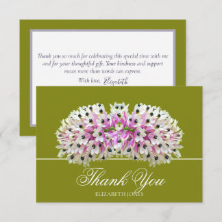 Tarjeta De Agradecimiento Ramo de orquídeas rosadas blancas exóticas, elegan