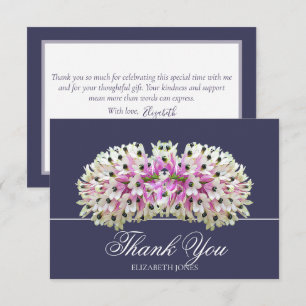 Tarjeta De Agradecimiento Ramo de orquídeas rosadas blancas exóticas, elegan