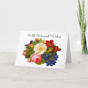 Tarjeta De Agradecimiento Ramo de Rosas Victorianas con los Mejores Deseos