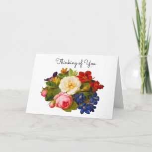Tarjeta De Agradecimiento Ramo de Rosas Victorianas Pensando en Ti