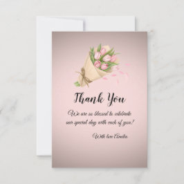 Tarjeta De Agradecimiento Ramo de tulipanes rosados suaves y elegantes para 