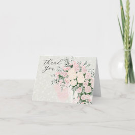 Tarjeta De Agradecimiento Ramo de Wisteria de Rosa Coquette Blush Pink