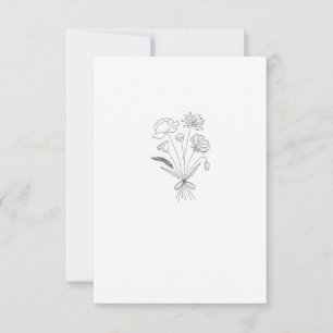 Tarjeta De Agradecimiento Ramo en blanco y negro, flores, diseño floral