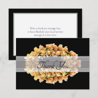 Tarjeta De Agradecimiento Ramo floral de orquídea naranja chic moderno agrad
