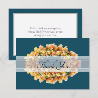 Tarjeta De Agradecimiento Ramo floral de orquídea naranja chic moderno agrad