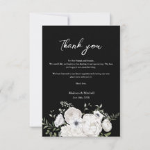Ramo Floral Elegante en Blanco y Negro Moderno