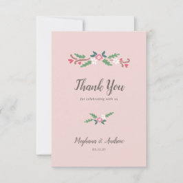 Tarjeta De Agradecimiento Ramo Floral Romántico Rústico