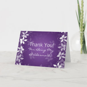Tarjeta De Agradecimiento Ramos Florales Gracias Dama de Honor Exóticas Flor
