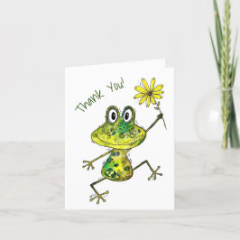 Tarjeta De Agradecimiento Rana feliz y caprichosa