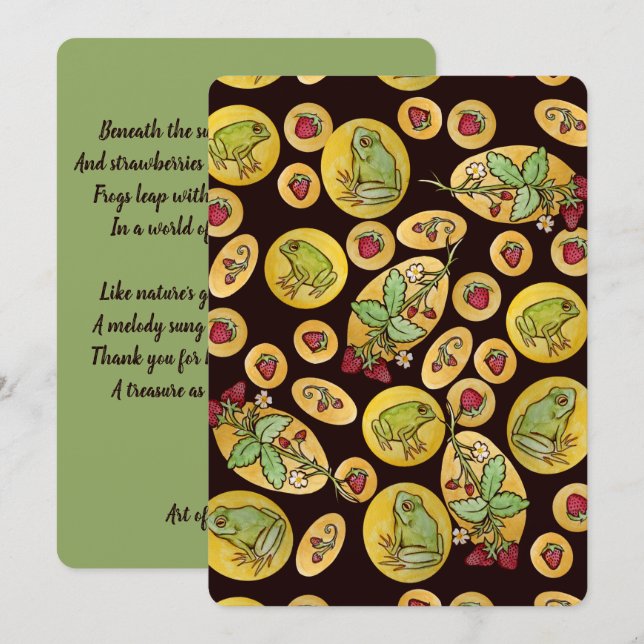 Tarjeta De Agradecimiento Ranas de fresa para siempre (Anverso / Reverso)