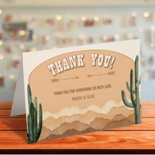 Tarjeta De Agradecimiento Rancho Rústico del Desierto del Boho del Suroeste
