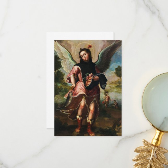Tarjeta De Agradecimiento Raphael Archangel de José de Paez (Anverso/Reverso In Situ)
