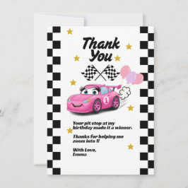 Tarjeta De Agradecimiento Rápido Un Chica Primer Cumpleaños Gracias Carro Ra