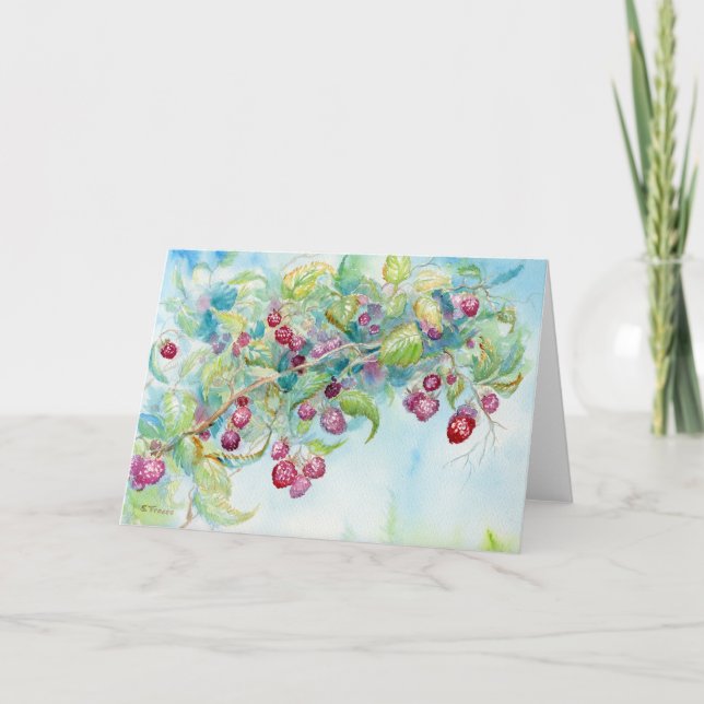 Tarjeta De Agradecimiento Raspberries II Blank Notecard (Anverso)